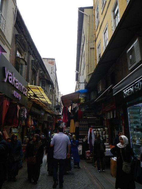 The streets between the Grand Bazaar and the Spice Bazaar are crammed with real Turkish people shopping.